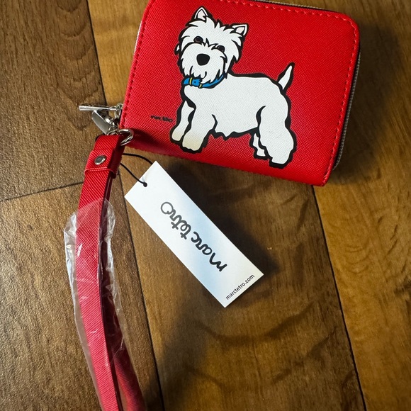 Marc Tetro Handbags - Marc Tetro Red Dog Print Wallet NWT